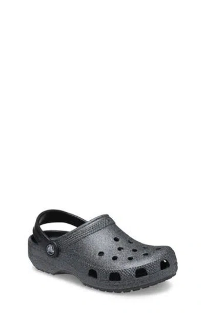 Crocs Kids' Classic Glitter Clog In Black