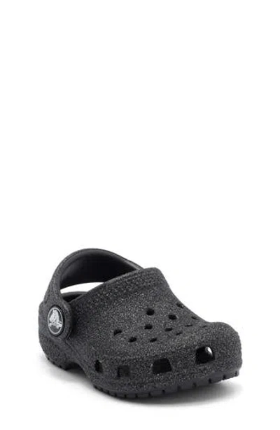 Crocs Kids' Classic Glitter Clog In Black