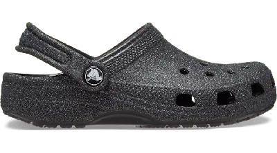 Crocs Kids' Classic Glitter Clog In Black Glitter