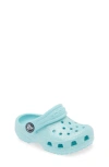Crocs Kids' Classic Glitter Clog In Ice Blue