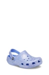 Crocs Kids' Classic Glitter Clog Sandal In Moon Jelly