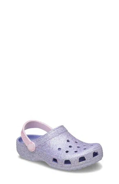 Crocs Kids' Classic Glitter Clog In Purple