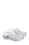Crocs Kids' Classic Glitter Clog In White/multi