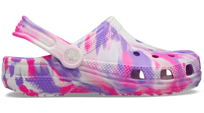 Crocs Kids' Classic Glow-in-the-dark Marbled Clog In Pink Crush/multi
