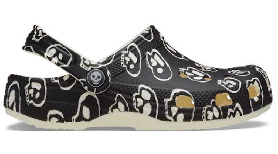 Crocs Kids' Classic Glow-in-the-dark Skulls Clog In Black