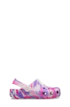 Crocs Toddler Classic Glow-in-the-dark Marbled Clog In Pink Crush/multi