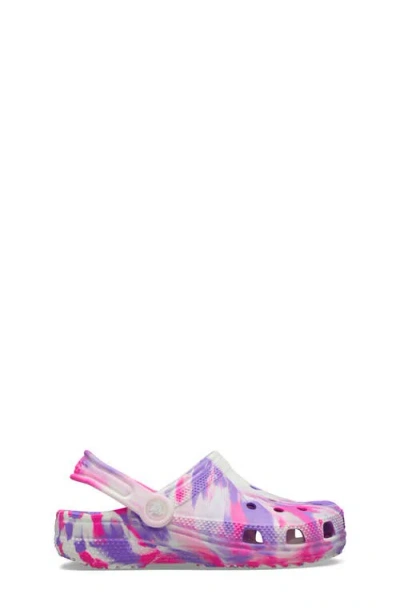 Crocs Toddler Classic Glow-in-the-dark Marbled Clog In Pink Crush/multi