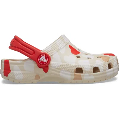 Crocs | Kids | Toddler Classic Heart Print | Clogs | Sandstone / Multi | C9 In Sandstone Multi