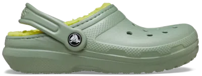 Crocs | Kids | Classic Lined | Clogs | Moss | C13 In Green