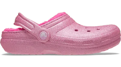Crocs Kids'  Classic Glitter Girls Clogs Colour: Pink Tweed Glitter, Size: Junior 3 In Pink Tweed Glitter R