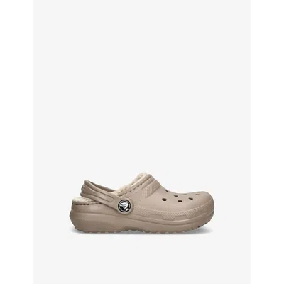 CROCS BROWN KIDS' CLASSIC LINED RUBBER CLOGS EUR 23 /6.5 UK
