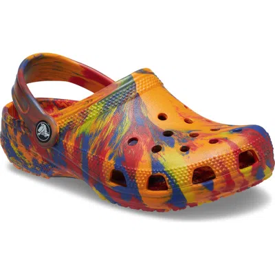 Crocs Classic Marbled Tie-dye Clog (little Kid/big Kid) Kids Shoes Orange Zing/multi : 3 Little Kid M, Syn