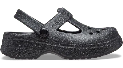 Crocs Kids' Classic Mary Jane Glitter Clog In Black