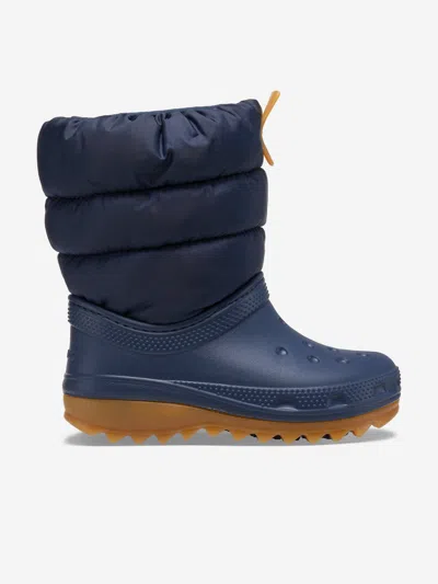 Crocs Toddler Classic Neo Puff Boot In Blue