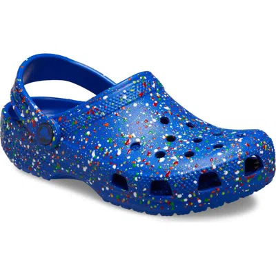 Crocs Kids' Classic Paint Splatter Clog In Blue