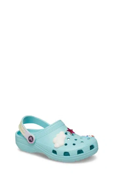 Crocs Babies'  Kids' Classic Rainbow Crystal Embellished Clog In Blue