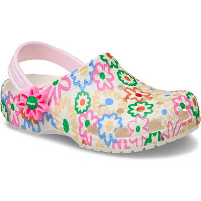 Crocs Kids' Classic Retro Flower Clog In Multi