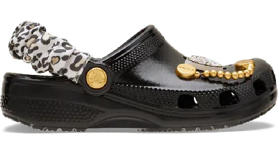 Crocs Kids' Classic Sassy Leopard Clog In Black/dulcé