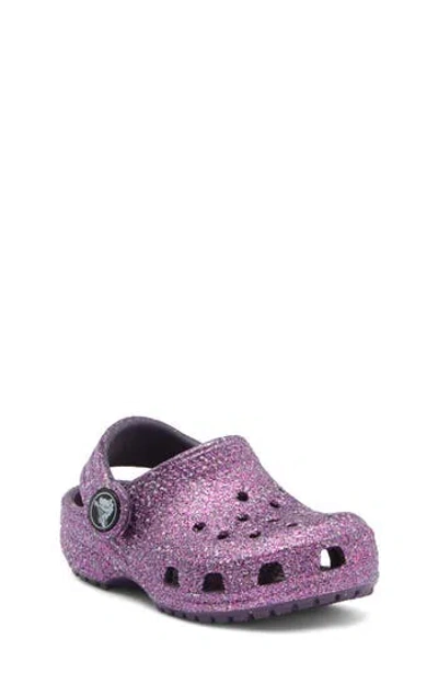 Crocs Kids' Classic Space Glitter Clog In Dark Iris Multi