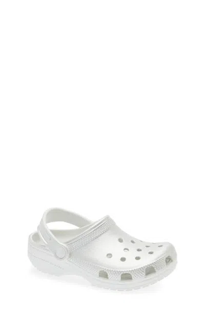 Crocs Kids' Classic Tinted Metallic Clog In White