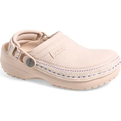 Crocs Kids' Crafted Faux Suede Stitch Clog In Multi