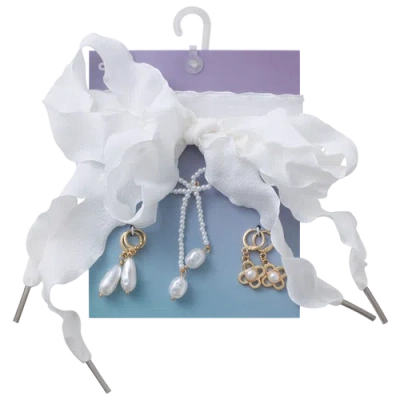 Crocs Kids  Laces & Pearl Bow Charm Kit In Multi