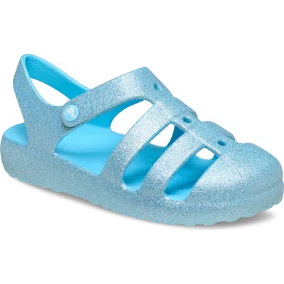 Crocs Kids' Glitter Classic Fisherman Sandal In Transparent