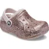 Crocs Kids' Glitter Faux Shearling Lined Clog In Pink