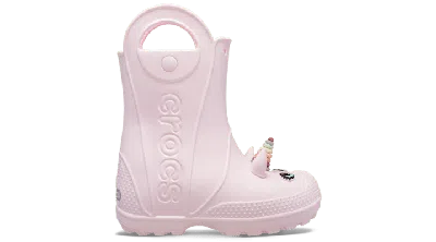 Crocs Kids' Handle It Unicorn Rain Boot In Pink
