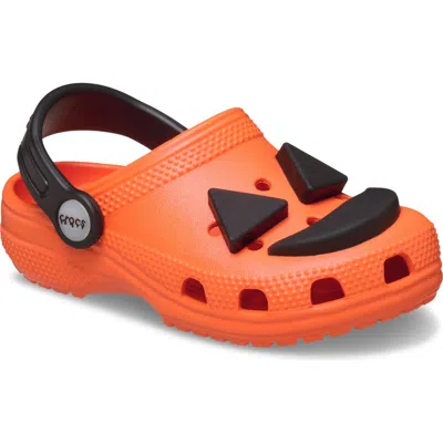 CROCS CROCS KIDS' JACK-O'-LANTERN LIGHT-UP CLASSIC CLOG
