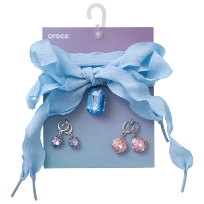 Crocs Kids Laces & Gems Charm Kit In Blue