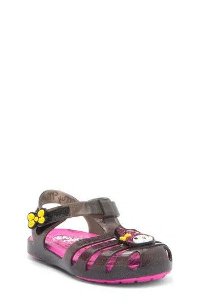 Crocs Kids' Mismatched Glitter Sandal In Black