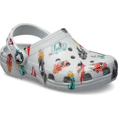 Crocs Babies'  Kids' Race Car Print Classic Clog In Gray