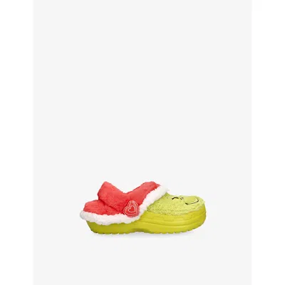 Crocs Kids' The Grinch Lined Rubber Clog In Green
