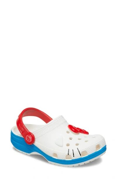 Crocs Girls' Little Kids' X Hello Kitty Classic Clog Shoes In White/red/blue