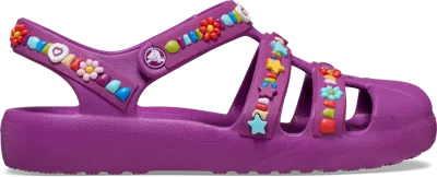 Crocs | Kids | Classic Beaded Fisherman | Sandals | Grapeberry | J6
