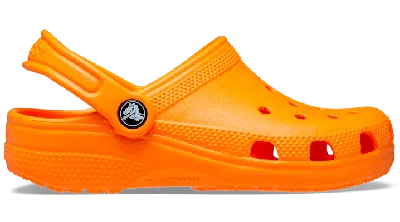 Crocs Kids Orange Classic Clogs In Orange Zing