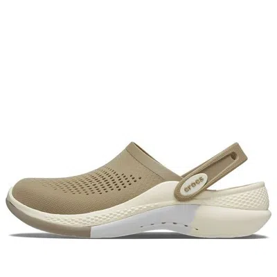 Crocs Literide 360 Ombre Marbled Clogs 'khaki Bone' In Brown