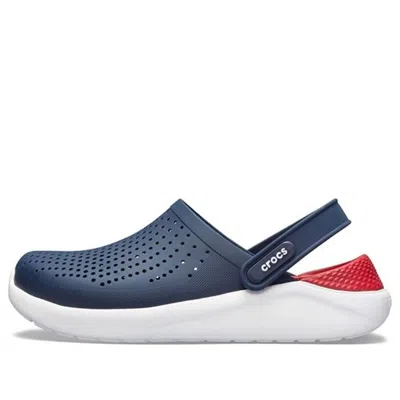 Crocs Literide Shoe Beach Sandals Unisex Blue Red In Navy/pepper