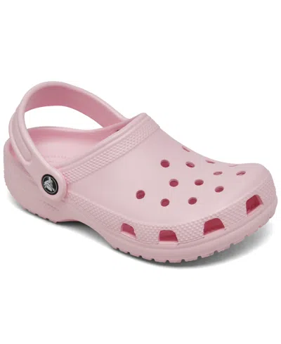 Crocs Kids' Little Girls Classic Clog Sandals From Finish Line In Pink Milk