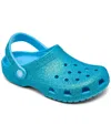 Crocs Little Girls Classic Glitter Clogs From Finish Line In Glass