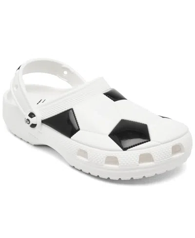 Crocs Little Kids Soccer Classic Clog Sandals From Finish Line In White,black