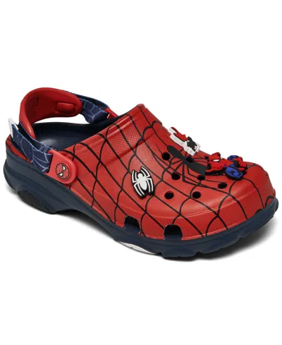 Crocs Little Kids Spider-man All-terrain Classic Clogs From Finish Line In Navy,red