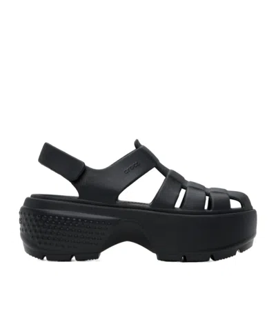 Crocs Stomp Platform Fisherman Sandal In Black