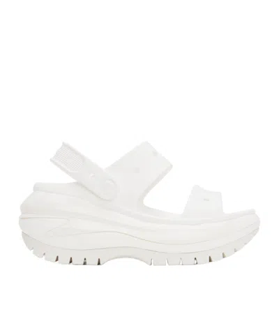 Crocs Logo Embossed High-heeled Sandals In White