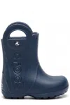 Crocs Logo Embossed Rain Boots In Navy