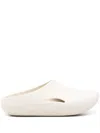 Crocs Logo-embossed Round-toe Slides In Neutrals