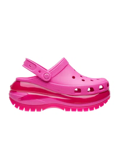 Crocs Classic Mega Crush Clog Rubber Sandals In Pink