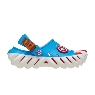 Pre-owned Crocs Marvel X  Echo Clog Kids 'captain America' | Blue | Kid's Size 3