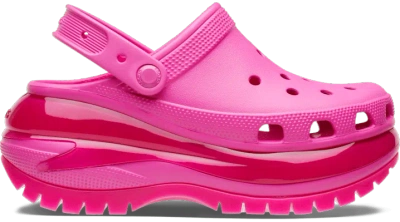 Crocs Classic Mega Crush Clog Rubber Sandals In Pink